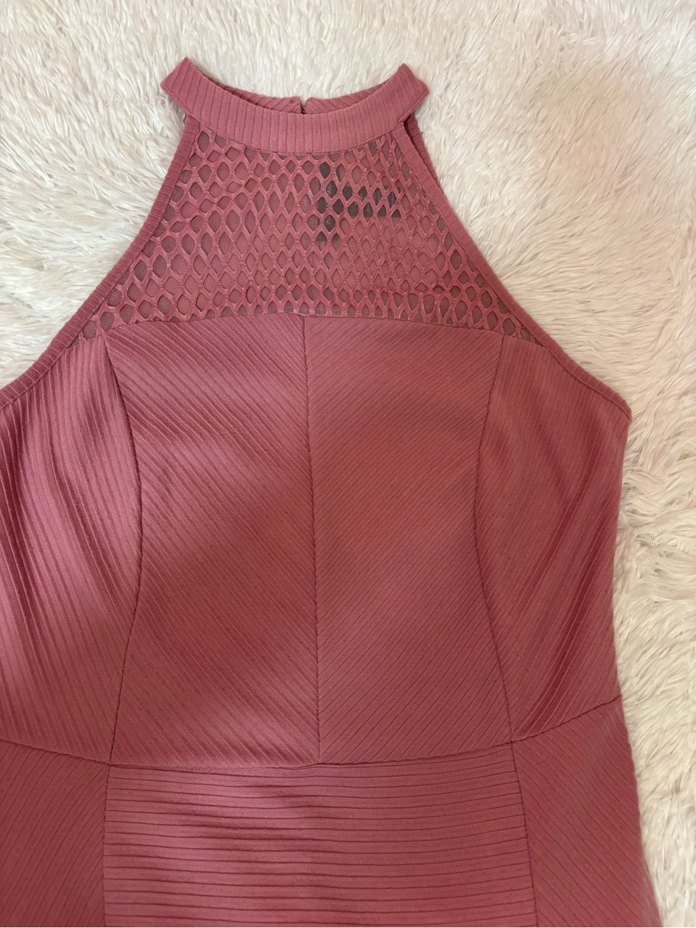 Ashley Stewart Pink Ribbed Midi Dress